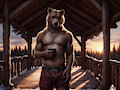 Log Cabin Bear by Logically