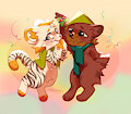 Skitty and Masatami under the mistletoe by RatchetSerperior
