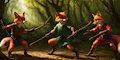 Forest Foxes Fighting by Logically