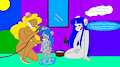 Violet and Colette and her love little girl Ray they are having a good time in the family bath! by serram04