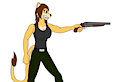 Angry Lioness With Super Shotgun XD