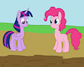 Pinkie pie and twilight mud play