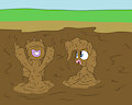 Pinkie pie and Twilight mud play