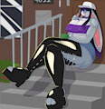 Goth wabbit by Kaliburr