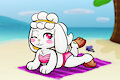 Lynda on the beach