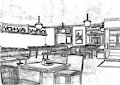 Interior of the trans euro cafe