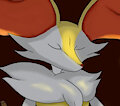 Braixen between the flames by FoxWithHat