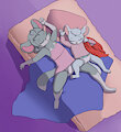 Sleeping Chinchillas -By ConejoBlanco-