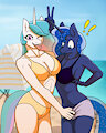 Two Sisters on a Beach