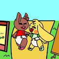 Friendly Strolling Bunnies -By slushythecat25-