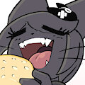 Purlushe eats a burger