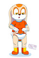 Cream the Rabbit in Diaper and Onesie