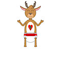 Joyful heart reindeer.