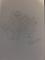 Tanuki and fox as cubs (sketch) by Tanukikoopa