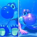 [3D] Yoshi and Boshi underwater - Part 2