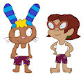 Gift: Penny Sanchez and Floris Rabbit in their Undershirt and Boxers