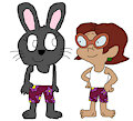 Gift: Penny Sanchez and Ashima Rabbit in their Undershirt and Boxers