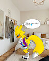 Mobian Renamon Undressing by PhotoGlyphicEgypt