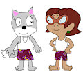 Gift: Penny Sanchez and Daisy the Wolf in their Undershirt and Boxers