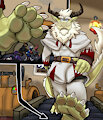 [COMMISSION] At the Treadmill with a big White Mage Dragon