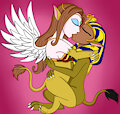 Sphinxes Kissing by DoppelSauce