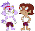 Gift: Penny Sanchez and Blaze the Cat in their Undershirt and Boxers