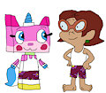 Gift: Penny Sanchez and Unikitty in their Undershirt and Boxers