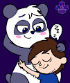 Sleeping on a cute and soft female panda