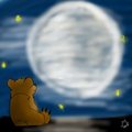 Bear watching the moon by AquaFoxi