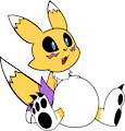 Chibi Renamon in a Diaper