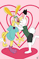 CM - Toon Rabbit Kiss by KendraEevee
