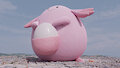 Loomy chansey in a city