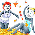 Commission: Autumn Pandas by RisingDragon