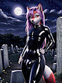 Werewolf Femboy in Latex by kemowolf