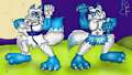 Two Blue WereFoxes