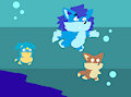 Anthonitecus and Astraligor Adventuring Underwater along with LilVee by AnthonitecusWolff