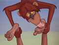 Monkey Licks Mowglis Feet Wet