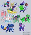 Sketch commissions hybrids by Shinxtailes
