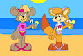 Bearbette and Frisky at the Beach