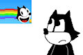 Felix the Cat Meets Himself as a Nyan Head