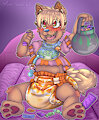 Excited puppy!( trick or treating aftermath! )