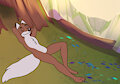 Naked Dee relaxing