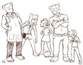 Bearberry family in their daily cloths
