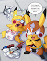 Superchu Defeated by the Might of Libre (Commission) by EmperorCharm