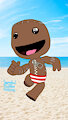 Sackboy in Red and White Striped Speedo [Edition] by SergioLH25