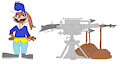Lola Bunny with harpoon gunner suit and gun