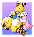 ampharos/flaaffy/mareep charm design by Pyritie