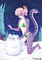 Natasha Snow Leopard Builds a Snowraccoon