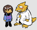 alphys and frisk by Clownstongue