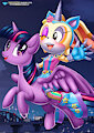 Cream and Twilight's Nightime Flight by NooneSpeshul21